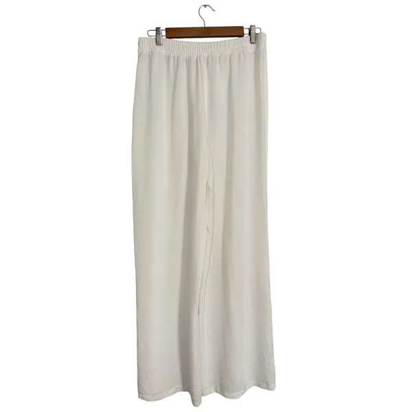Zara White Wide Leg Wrap Split Front Tie Waist Pants 0264/159 XL‎ NEW - Image 4
