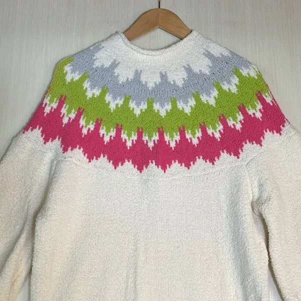 Ces Femme Women's‎ Sweater Sz M Mock Neck Long Sleeve Winter Ski Lodge Resort - Image 3