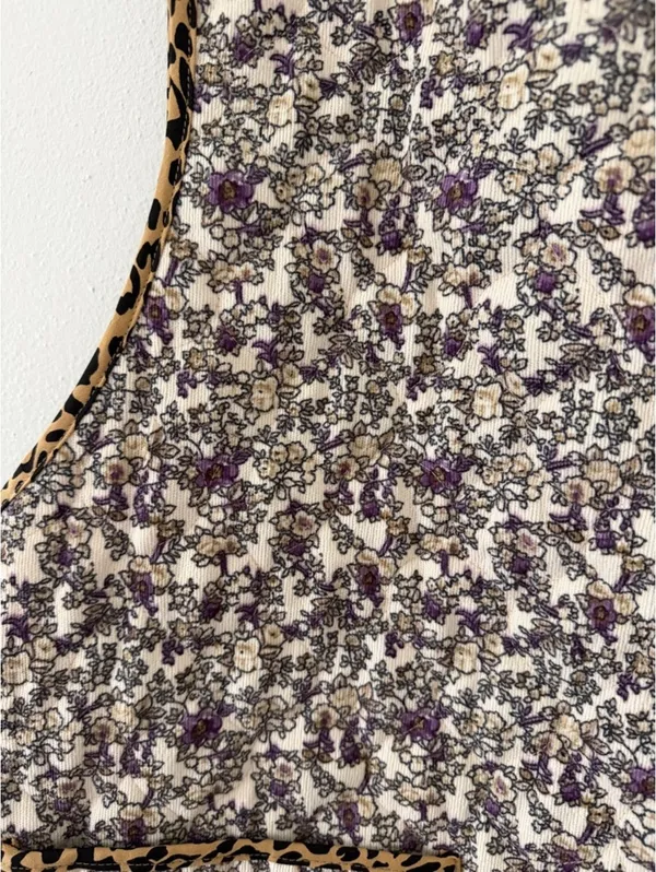 NWT POL Ditsy Floral Electric Grandpa Corduroy Quilt Cheetah Vest medium/large - Image 10