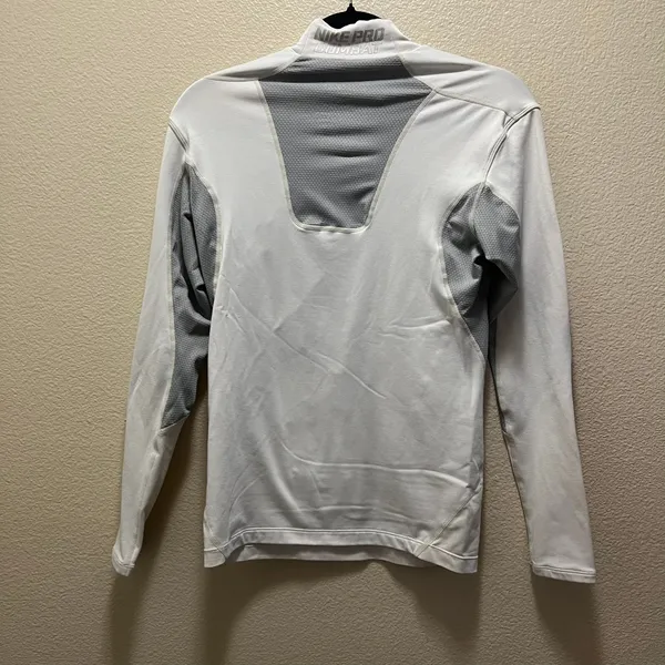 Nike Pro Combat White Mock Neck Long Sleeve Athletic Long Sleeve T-Shirt Size M - Image 7
