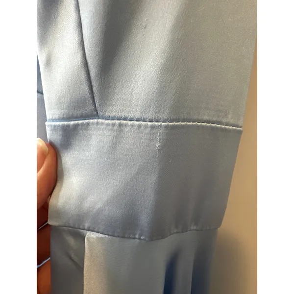 Mac Duggal Powder Blue Satin High Slit Gown Size 8 Evening‎ Dress - Image 13