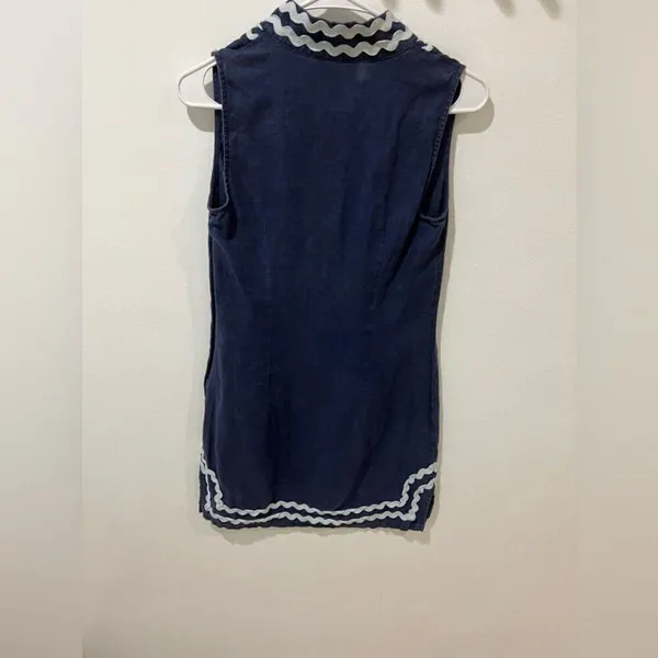 Anthropologie Women XS Sail to Sable Linen Dress Vacay European Coastal Chic - Image 11