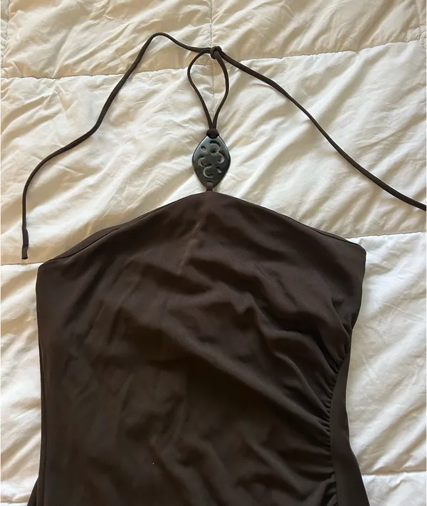 BCBGMAXAZRIA Brown Midi Dress - Image 2