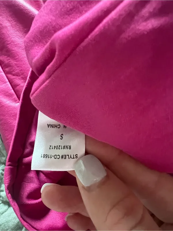 Cotton Candy Strapless Mini Dress in Fuchsia Pink - Image 2