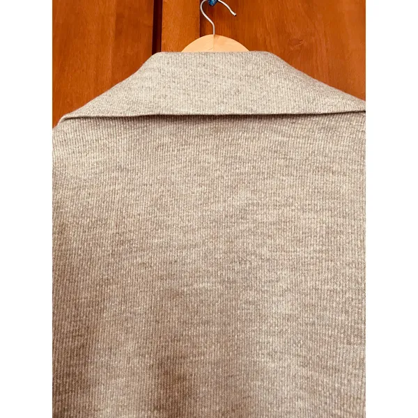 OGL Sweater V-Neck Collar Ribbed Heather Brown Tan Size Small NEW - Image 7