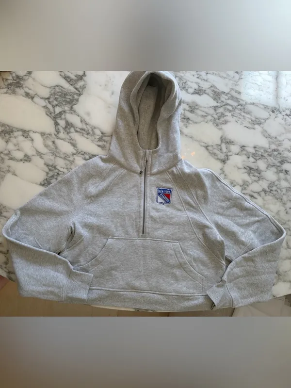 NWOT Lululemon x New York Rangers sz L Scuba Oversized Funnel Neck Half-Zip - Image 5