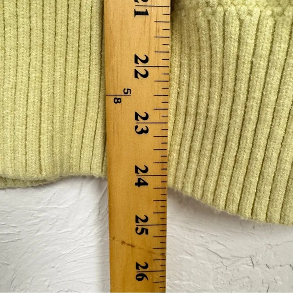 Free People Yellow Cable Knit Quarter Zip Sweater Vest Womens M Classic Preppy - Image 4