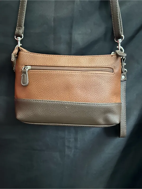 Stone Mountain Accessories Brown Two-Tone Leather Crossbody Bag - Image 2