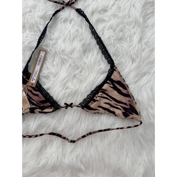 Skims Fits Everybody Lace Micro Bralette Sand Tiger Print Size 3X - Image 6