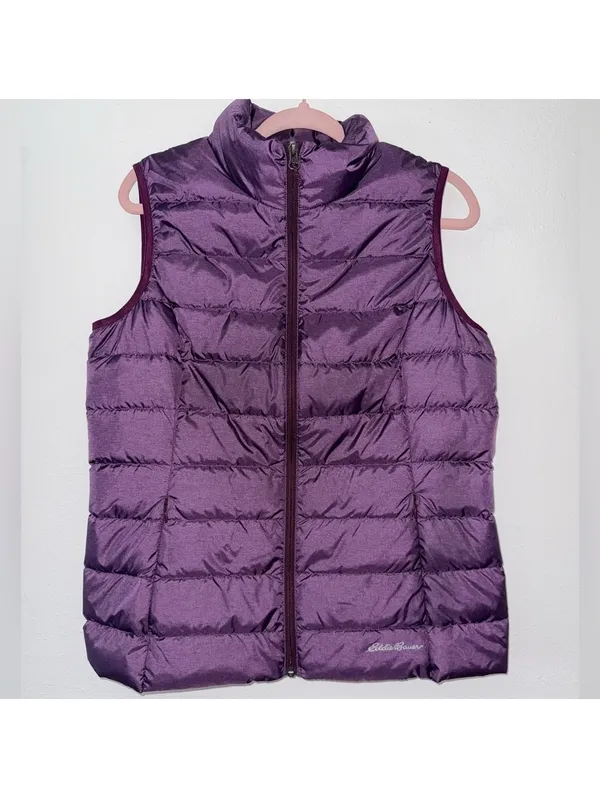 Eddie Bauer Quilted Fb650 Gorpcore Outdoors Purple Puffer Vest size large - Image 2