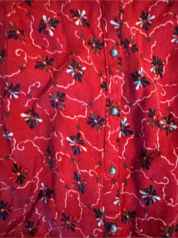 Free People Debby Dot Romper Red Floral Short Sleeve Button Front - Size M EUC - Image 4