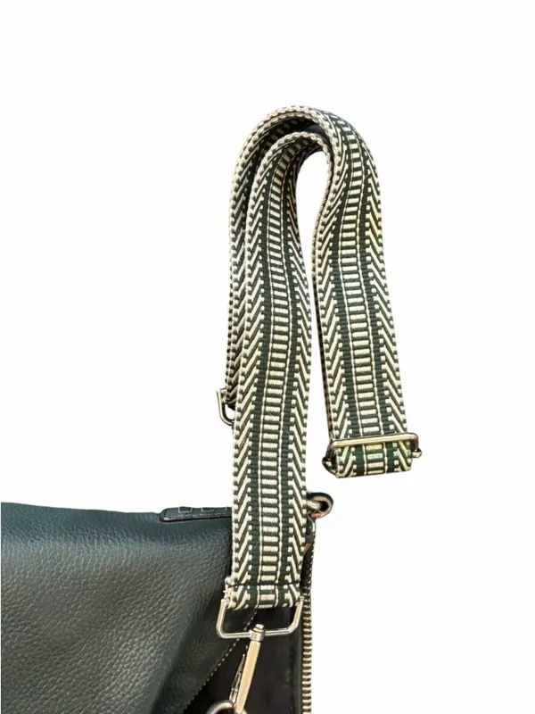 Sanctuary Green Pebbled Leather Foldover Shoulder Bag - Image 4