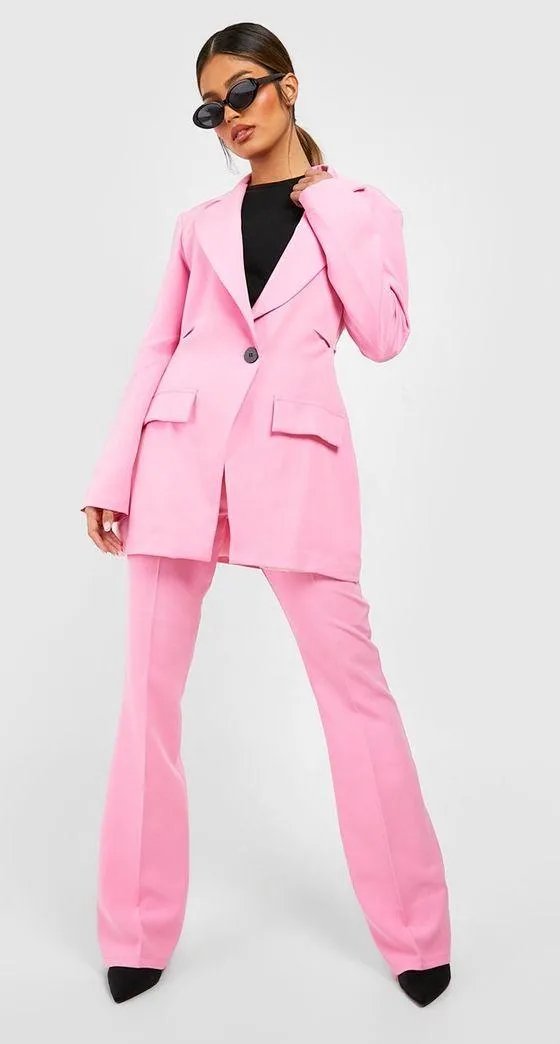 Boohoo NWT Pleat Front Tailored Trousers Candy Pink - Image 4