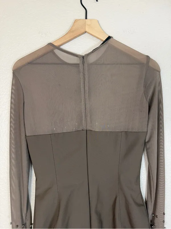 House Of CB Matrush Taupe Crystal Embellished Mini Dress size Small $299 - Image 11