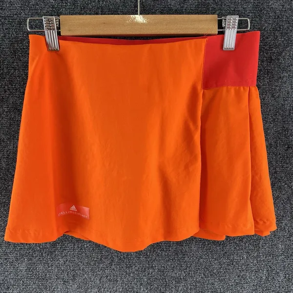 adidas Stella McCartney Barricade Tennis Skort Orange Pleated Skirt Small S - Image 2