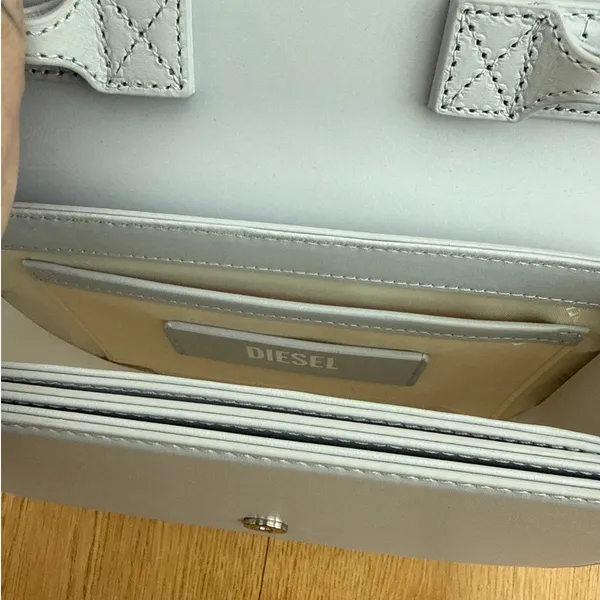 Diesel Leather Bag 1DR Size Regular Gray White - Image 4