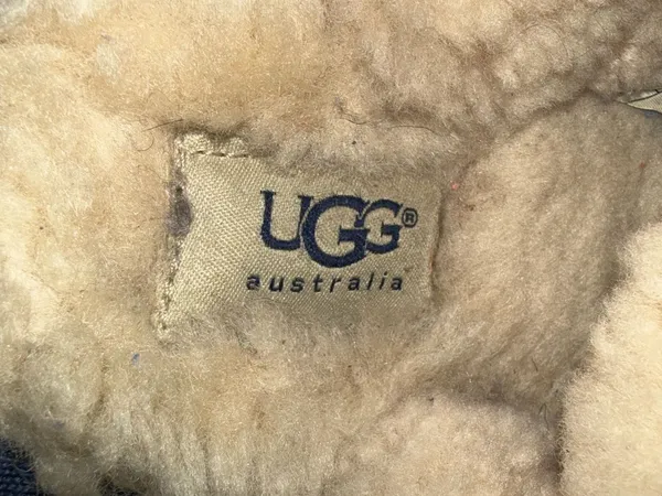 UGG Australia Suede Shearling Lined Slide Slippers Dark Brown Size 8 - Image 6