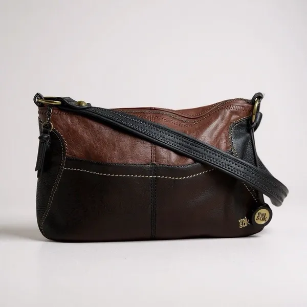 The Sak IRIS Medium Hobo Bag Teak-multi Y2K Style Metallic Brass Hardware - Image 2