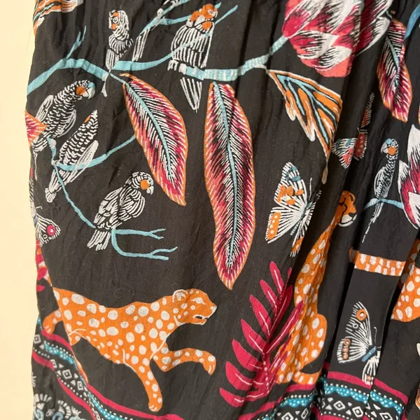 Anthropologie Deep V leopard butterfly mini dress size M - Image 3