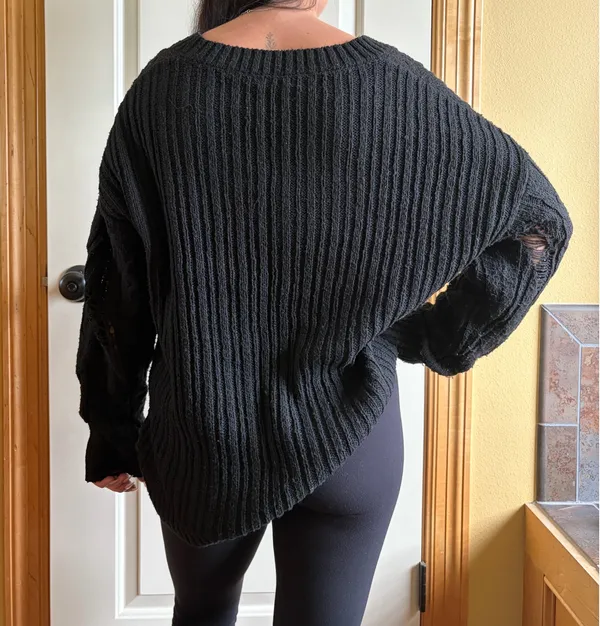 Wild Fable Black Cable Knit Sweater - Image 2