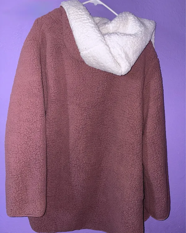 Victoria'S Secret Pink Reversible Sherpa Cardigan M/L Cocoa Powder - Image 2