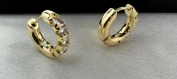 17mm CZ Cubic Zirconia Gold Hoop Earrings for Women - Image 3