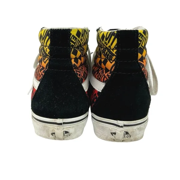 Vans Sk8-Hi Logo Flame Black Canvas Lace-up High Top Casual Sneakers Shoes Sz 8 - Image 3