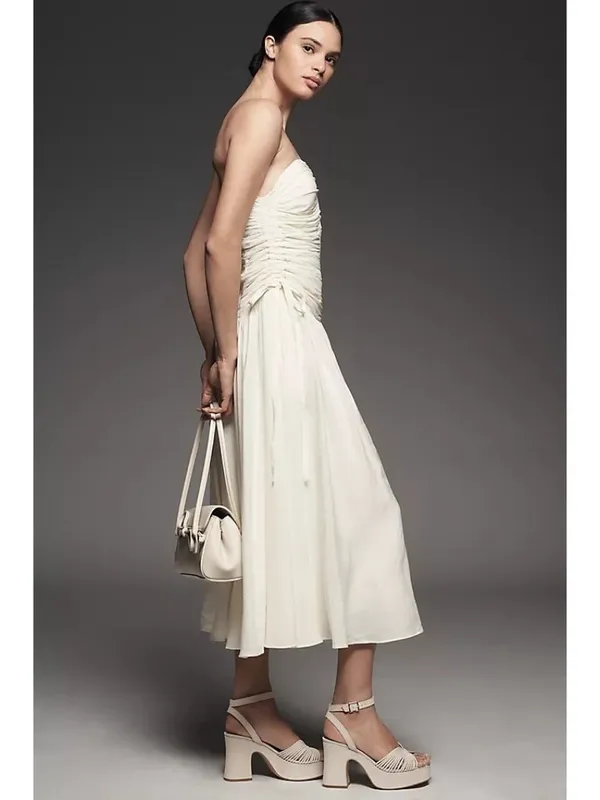 ASTR the Label Zori Dress in Cream Large New Womens Midi - Image 10