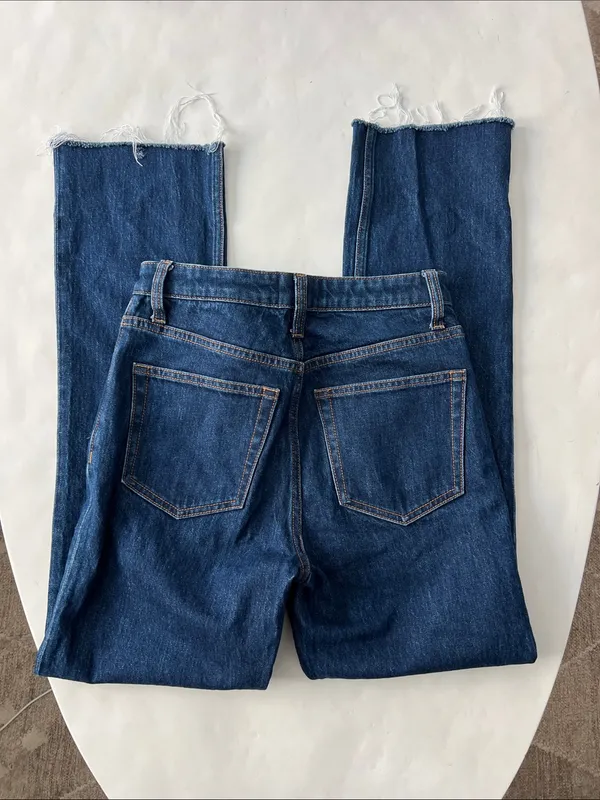 REFORMATION Jax Stretch High Rise Straight Jeans Seneca Dark Wash 26 $178 - Image 5