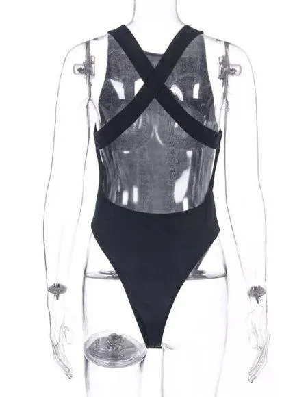 Women Back Cross Knit Bodycon O-Neck Top - Image 4