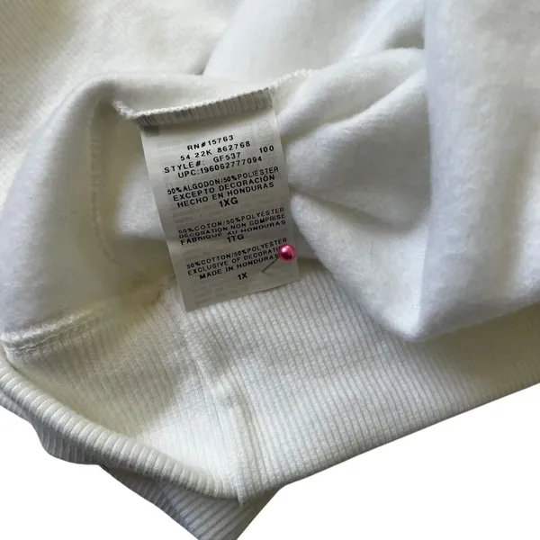 Champion White Fleece Logo Sweatshirt Women Plus Size 1X | 59-12 - Image 4
