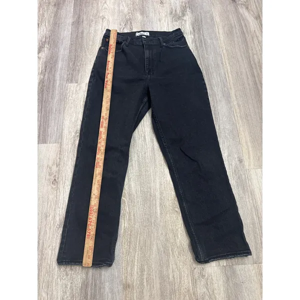 Abercrombie & Fitch Curve Love Ankle Straight Ultra High Rise Black Jeans 28 6R - Image 5