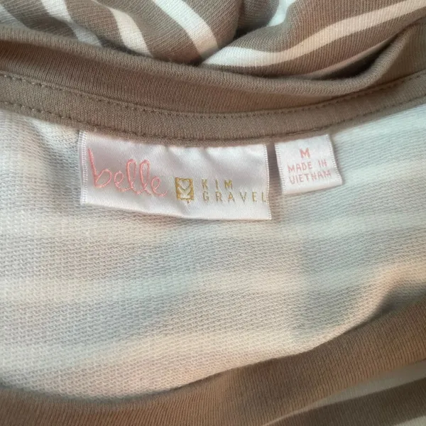 Belle by Kim Gravel Womens Sweatshirt Size‎ M Stripe Nautical 3/4 Sleeve - Image 7
