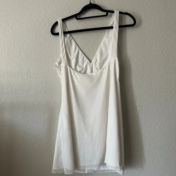 Princess Polly Zuba V-Neck Lined Mini Dress Open Back White Size 12 - Image 4