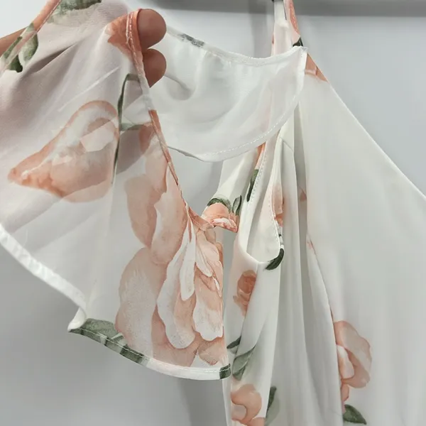 Lulus Take You There Floral Maxi Dress M NWT Ivory Off Shoulder Wedding Guest - Image 7
