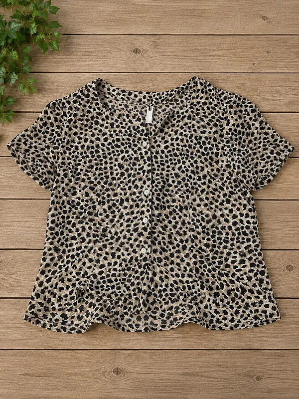 Women’s K. Arnold 100% Silk Leopard Print Top Multiple Size M - Image 2