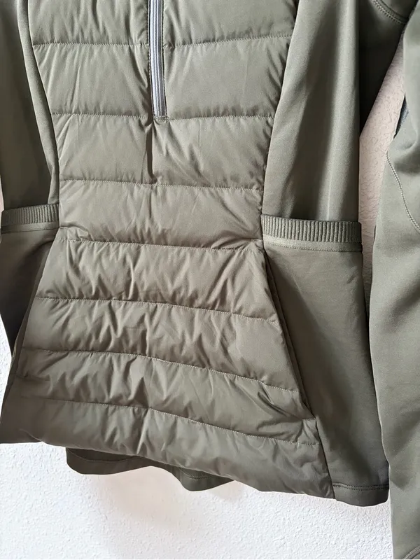 Lululemon Down For It All Pullover Jacket Dark Olive Size 6 Run Outdoor Winter - Image 3