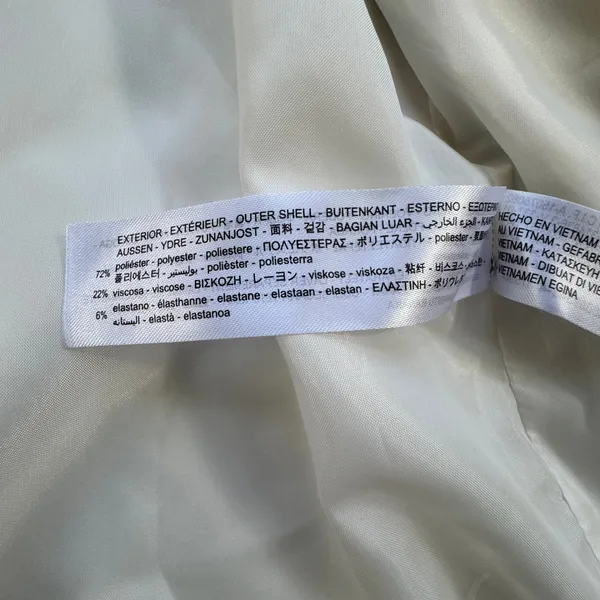 Zara Women White Double Breasted Blazer Womens Large Professional Workwear Chic - Image 11