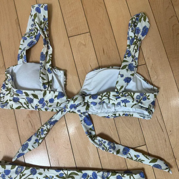 CUPSHE Soulful Spring Square Neck Bandeau Top & Bottoms Set Size Medium FLoral - Image 8