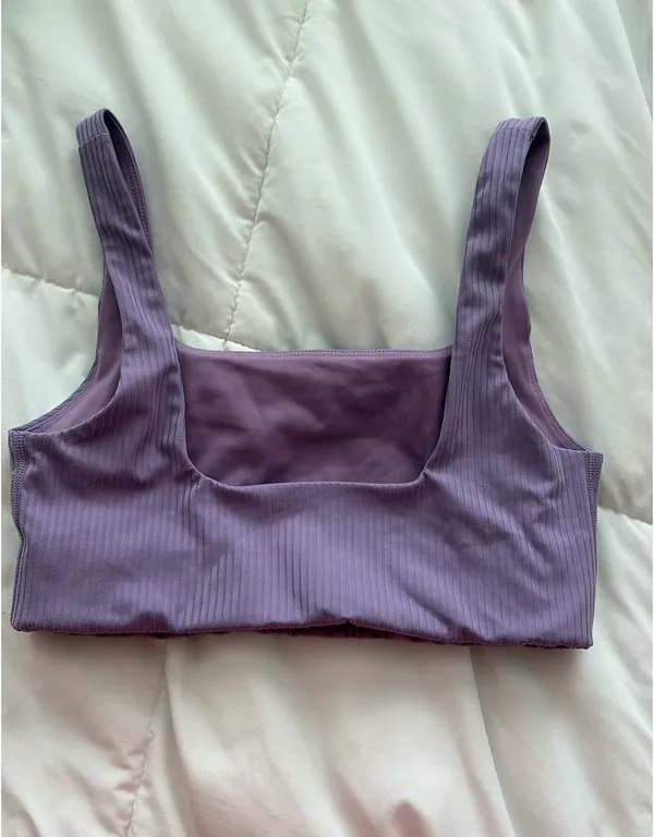 Girlfriend Collective Purple Sports Bra - Image 2