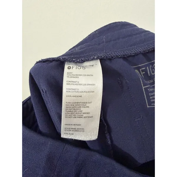 Figs Zamora Jogger Scrub Pant Navy Blue Pockets Small Medical Drawstring - Image 4