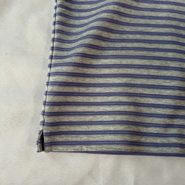 Faconnable Polo Shirt Womens M Gray Lavender‎ Stripe Preppy Golf Casual Tennis - Image 6
