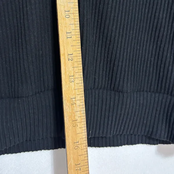 Alo Yoga Muse Hoodie Black Ribbed Knit Cropped‎ Athleisure Pullover Sporty M - Image 6