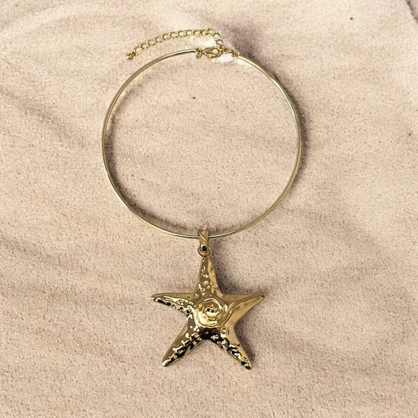Nordstrom New Bijoux Envie 14K Gold Starfish Beach Statement Necklace - Image 2