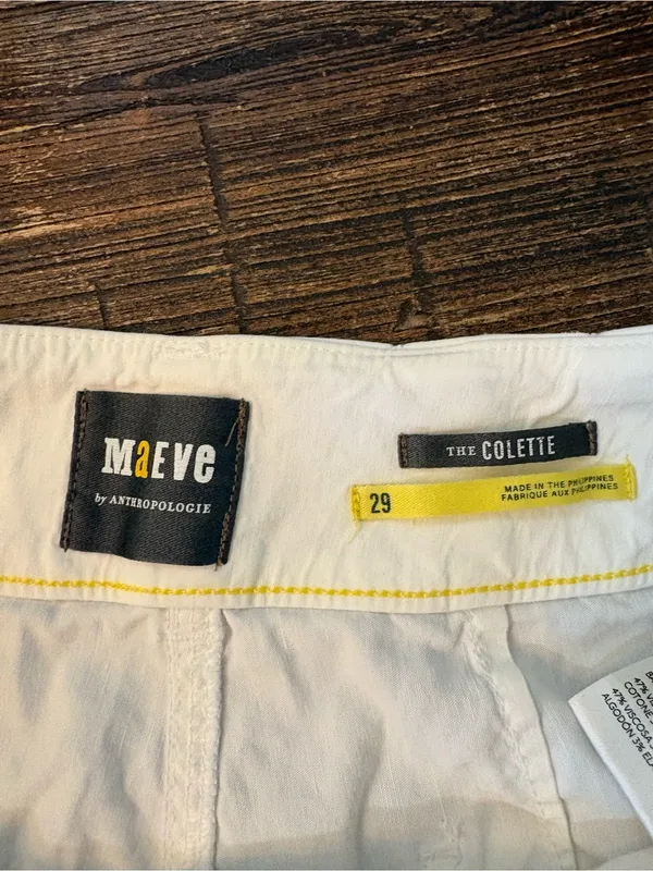 Anthropologie Maeve Colette Pants Womens 29 White Wide Leg Cropped - Image 7