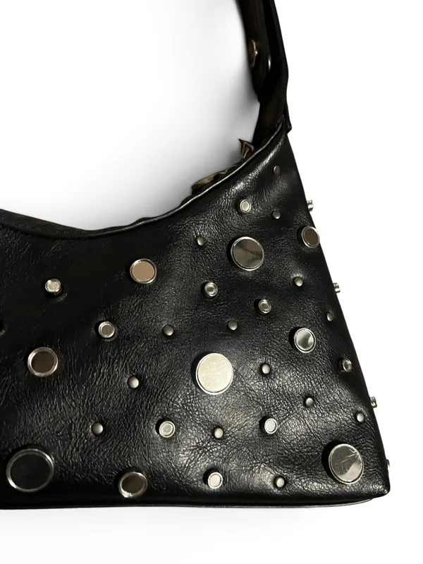 Studded Black Y2K Shoulder Grunge Purse - Image 2