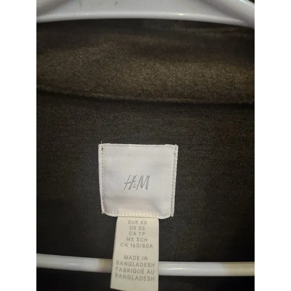 H&M Olive‎ Trench Coat Shacket Jacket Duster Size XS - Image 3