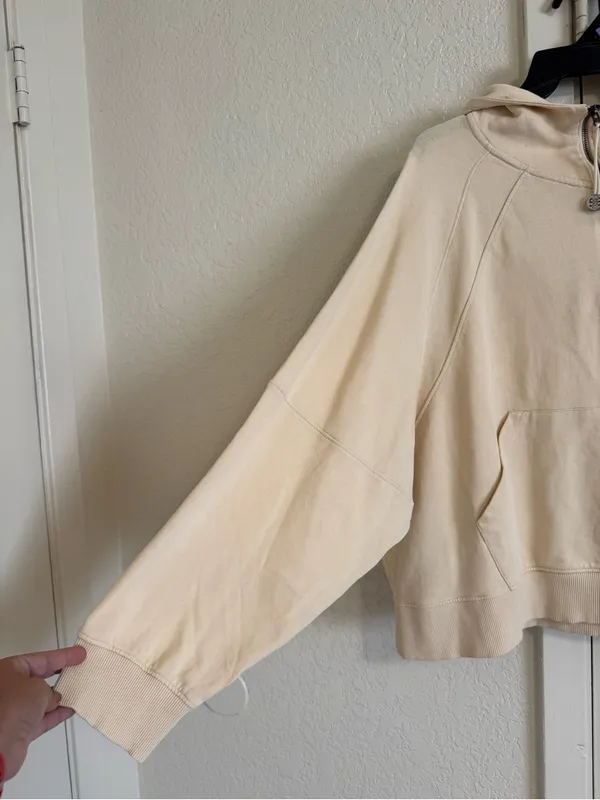 Simply Southern Pullover Hoodie Beige Half Zip Tan NWT Size XXL - Image 3