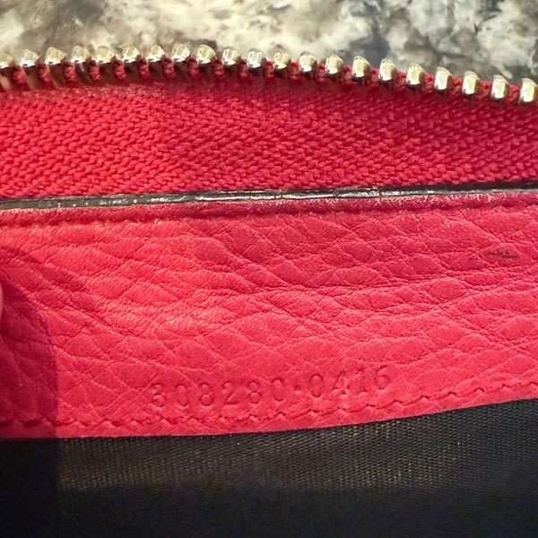 Gucci Pebbled Calfskin Soho Zip Around Wallet, magenta 💕 - Image 6