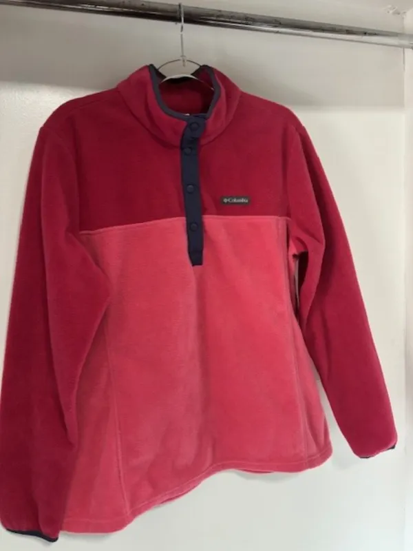 Columbia XL Women’s Dark Pink Light Pink Colorblock Fleece 1/2 Snap Pullover - Image 2